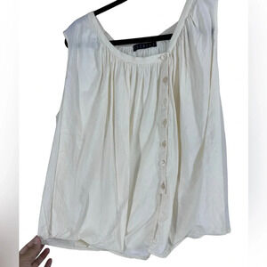 Ischiko cotton sleeveless blouse asymmetrical buttons US 12. Perfect condition